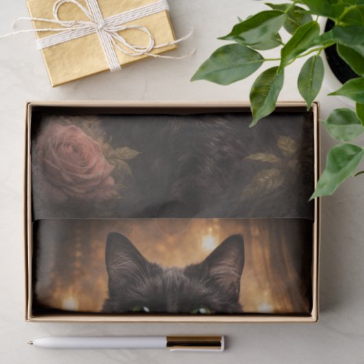 Fancy Black Kitty  Seidenpapier (Geschenk)