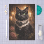 Fancy Black Kitty  Seidenpapier (Handwerk)