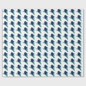 Fancy Blaue Blume Geschenkpapier (Flach)