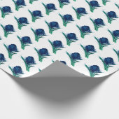 Fancy Blaue Blume Geschenkpapier (Ecke)