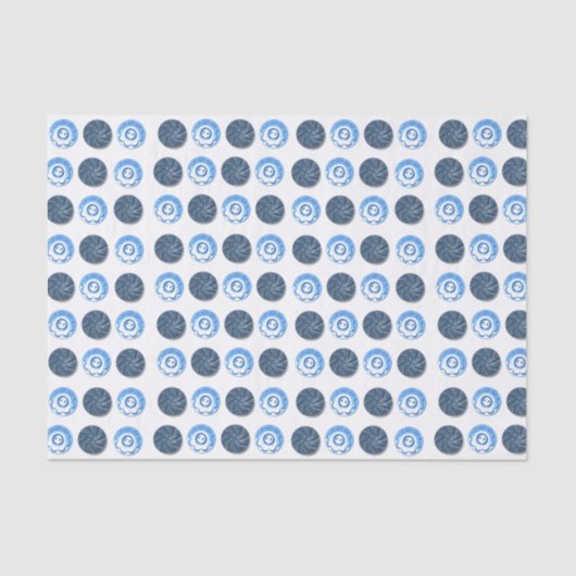 Fancy Blue Buttons White  Seidenpapier (Vorderseite)