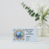 Fancy Blue Pansy Beautician Terminkarte (Stehend Vorderseite)