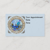 Fancy Blue Pansy Beautician Terminkarte (Rückseite)