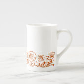 Fancy-Blumen-Knochenporzellan-Teetasse Porzellantasse (Rechts)