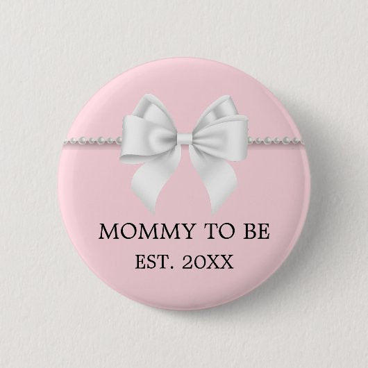Fancy Blush Pink Tiffany Mutter-To-Be-Baby-Party Button (Vorderseite)