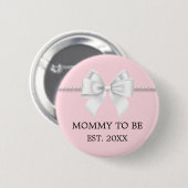 Fancy Blush Pink Tiffany Mutter-To-Be-Baby-Party Button (Vorne & Hinten)