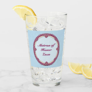 Fancy Border Lila/Rosa und Creme Personalisieren Glas