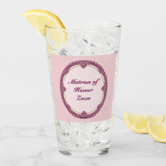 Fancy Border Lila/Rosa und Creme Personalisieren Glas