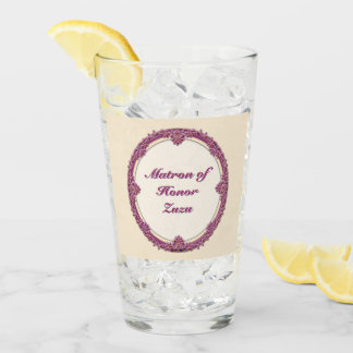 Fancy Border Lila/Rosa und Creme Personalisieren Glas