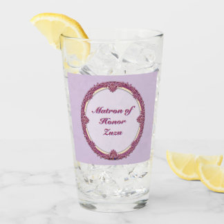 Fancy Border Lila/Rosa und Creme Personalisieren Glas