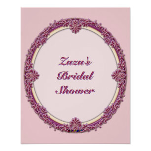 Fancy Border Lila/Rosa und Creme Personalisieren Poster