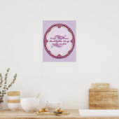 Fancy Border Lila/Rosa und Creme Personalisieren Poster (Küche)