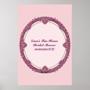 Fancy Border Lila/Rosa und Creme Personalisieren Poster
