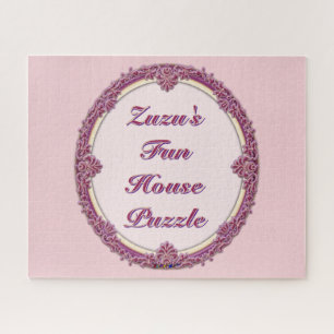 Fancy Border Lila/Rosa und Creme Personalisieren Puzzle