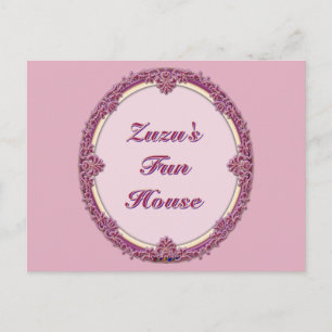 Fancy Border Lila/Rosa und Rosa Personalisieren Postkarte