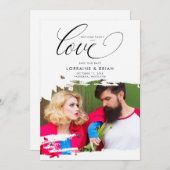 Fancy Brushstroke Photo Sophisticated Wedding Save The Date (Vorne/Hinten)
