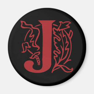 Fancy Buchstabe J Magnet