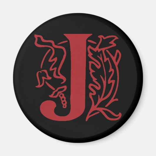 Fancy Buchstabe J Magnet (Vorne)