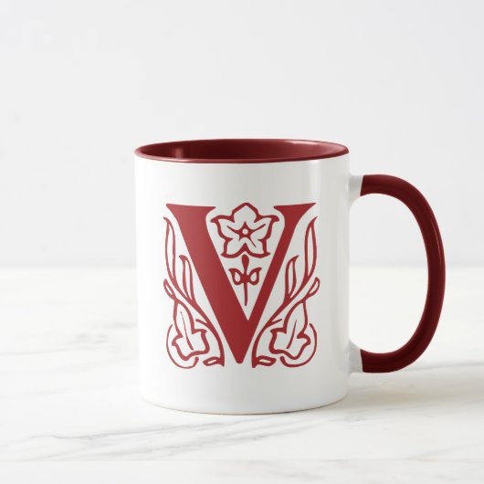 Fancy Buchstabe V Tasse (Rechts)