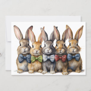 Fancy Bunny Fliege Wasserfarbe Feiertagskarte