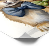 Fancy Bunny Fliege Wasserfarbe Poster (Ecke)