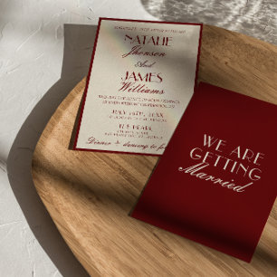 Fancy Burgunder Creme Klassische Hochzeit im Stil Einladung