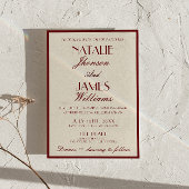 Fancy Burgundy Cream Classy Old Money Wedding Einladung