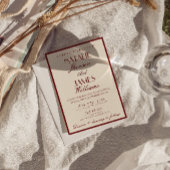 Fancy Burgundy Cream Classy Old Money Wedding Einladung