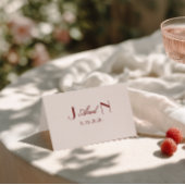 Fancy Burgundy Cream Classy Wedding Place Cards Tischnummer