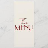 Fancy Burgundy Old Money Retro Luxury Wedding Menükarte (Rückseite)