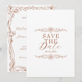 Fancy Burnt Orange Terrakotta Boho Chic Hochzeit Save The Date