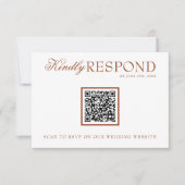 Fancy Burnt Orange Terrakotta QR-Code Hochzeit RSVP Karte (Vorderseite)