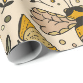 Fancy Butterflies and Flowers 3 Geschenkpapier (Rolleneckpunkt)