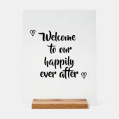 Fancy Calligraphy Welcome to our Storybook Wedding Acrylschild (Vorderseite)