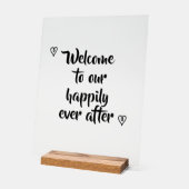 Fancy Calligraphy Welcome to our Storybook Wedding Acrylschild (Winkel)
