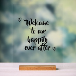 Fancy Calligraphy Willkommen zu unserer Storybook- Acrylschild