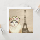 Fancy Cat & Eiffelturm Karte (Vorderseite/Rückseite Beispiel)