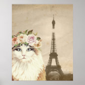Fancy Cat & Eiffelturm Poster (Vorne)