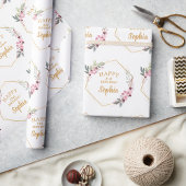 Fancy Cherry Blossom 21st Birthday Wrapping Paper Geschenkpapier