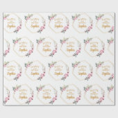 Fancy Cherry Blossom 21st Birthday Wrapping Paper Geschenkpapier (Flach)
