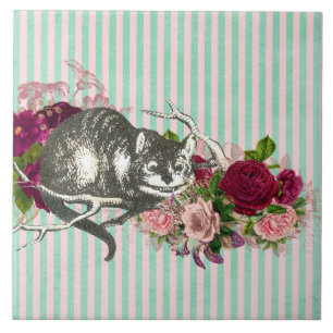 Fancy Cheshire Cat Collage Fliese