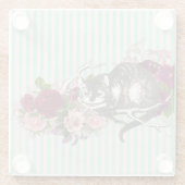 Fancy Cheshire Cat Collage Glasuntersetzer (Rückseite)