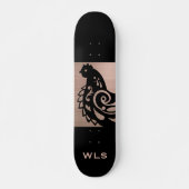 Fancy Chicken Silhouette in Faux Copper n Black Skateboard (Vorne)