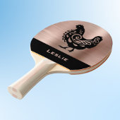 Fancy Chicken Silhouette in Faux Copper n Black    Tischtennis Schläger
