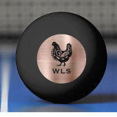 Fancy Chicken Silhouette in Faux Copper n Black Tischtennisball