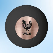 Fancy Chicken Silhouette in Faux Copper n Black Tischtennisball