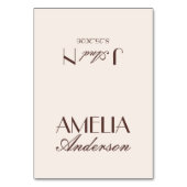 Fancy Chocolate Brown Classy Wedding Place Cards Tischnummer (Vorderseite)
