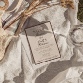 Fancy Chocolate Brown Old Money All In One Wedding Einladung