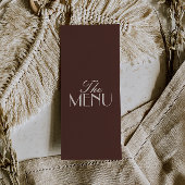 Fancy Chocolate Brown Old Money Luxury Wedding Menükarte