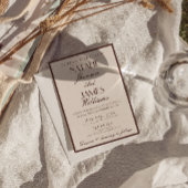 Fancy Chocolate Brown Old Money QR Code Wedding Einladung